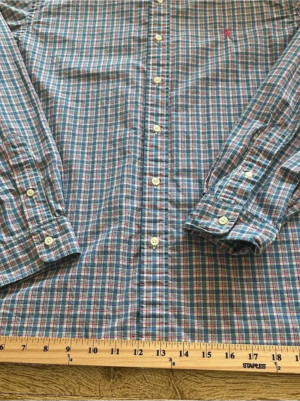 Ralph Lauren Blue/Pink/Green Windowpane Plaid Button-Down